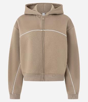 Casaco em Microfibra com Capuz e Pipping Contrastante