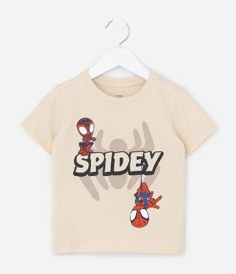 Camiseta Infantil com Estampa Spidey e Miles Baby – Tam 2 a 6 Anos