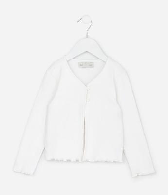 Cardigan Infantil em Ribana com Botões Frontais – Tam 1 a 6 Anos