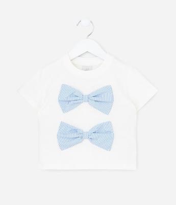 Blusa Infantil com Laços Aplicados – Tam 1 a 6 Anos