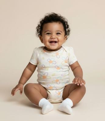 Body Infantil com Estampa Floral - Tam 0 a 18 meses