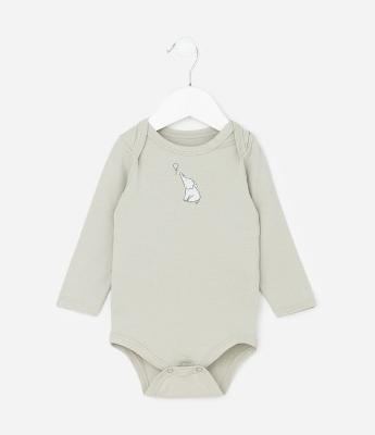 Body Infantil com Estampa Elefantinho – Tam RN a 18 Meses