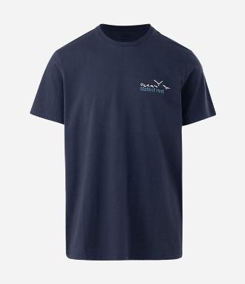 Camiseta Manga Curta em Algodão com Estampa Ocean