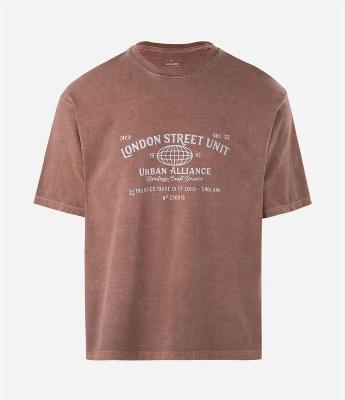 Camiseta Boxy em Algodão com Lettering London Street Unit