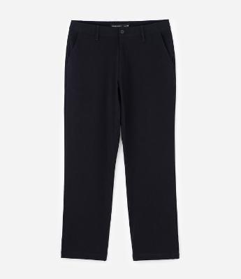 Calça Reta em Alfaiataria com Bolsos e Passantes