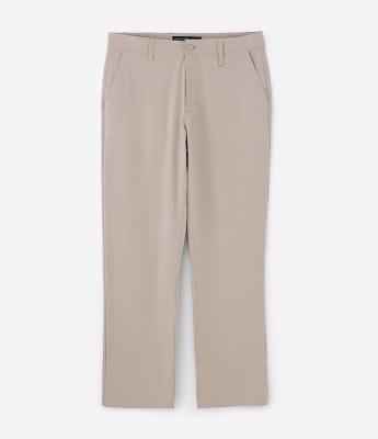 Calça Reta em Alfaiataria com Bolsos e Passantes