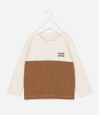 Camiseta Infantil em Piquet com Recortes - Tam 1 a 6 Anos