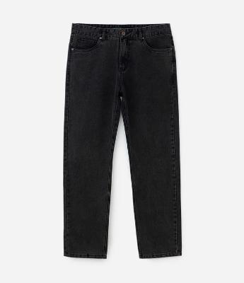 Calça Reta em Jeans Estonado