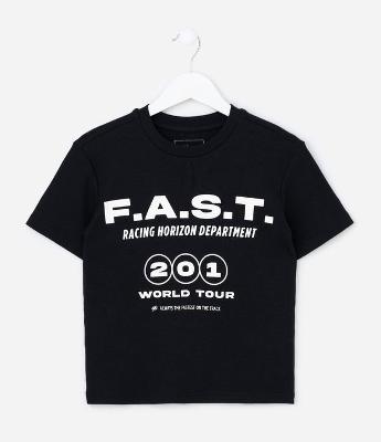 Camiseta Infantil Regular F.A.S.T. Texturizada - Tam 5 a 14 Anos