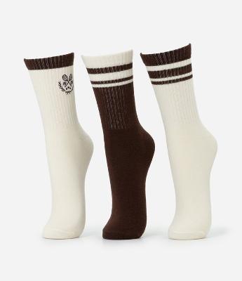 Kit 03 Meias Cano Alto Esportivas em Algodão