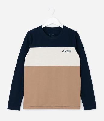 Camiseta Infantil em Piquet com Recortes Texturizados – Tam 5 a 10 Anos