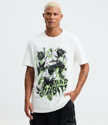 Camiseta Manga Curta com Estampa Bad Habits