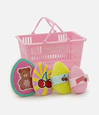 Kit com 4 Esponjas de Maquiagem com Cestinha Fun Alchemia