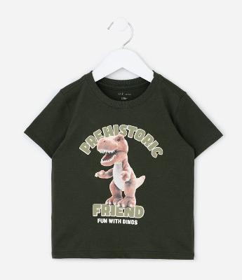 Camiseta Infantil com Estampa Dino Prehistoric – Tam 1 a 6 Anos