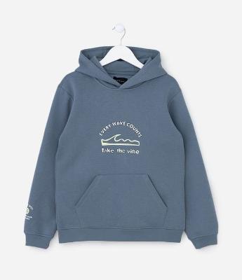 Casaco Infantil em Moletom com Estampa Every Wave Counts – Tam 5 a 14 Anos