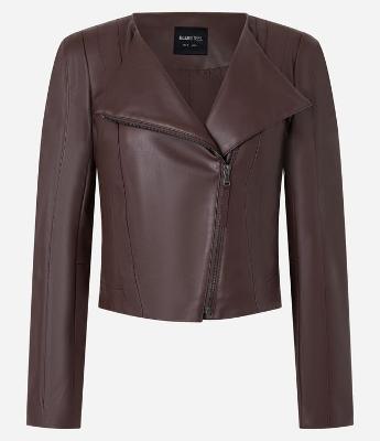 Jaqueta em PU com Ombreira e Zíper