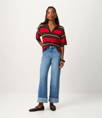 Calça Reta Comfort em Jeans com Cintura Alta e Barra Virada