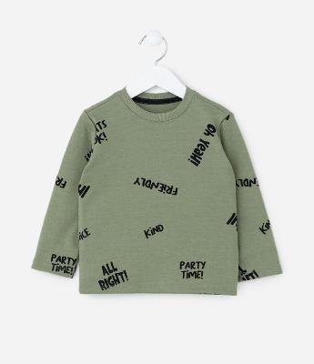 Camiseta Infantil com Estampa Lettering – Tam 1 a 5/6 Anos