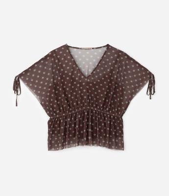 Blusa Bata em Tule com Forro Curve e Plus Size