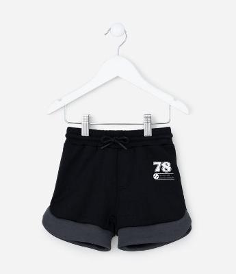 Bermuda Infantil em Moletom Esportiva Com Estampa Tam 1 a 6