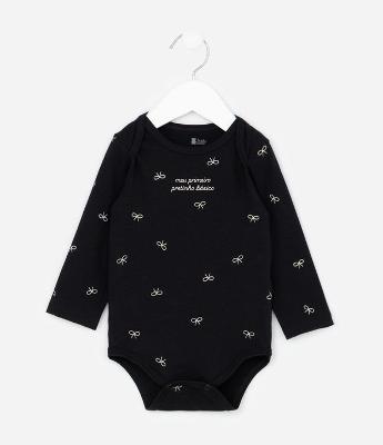 Body Infantil Com Estampa de Laços – Tam 0 a 18 Meses