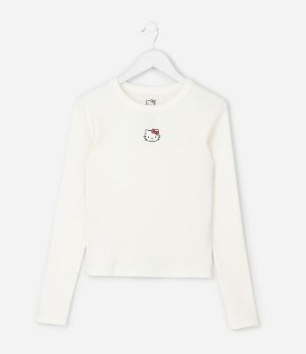 Camiseta Infantil Slim com Estampa Hello Kitty – Tam 5 a 14 Anos