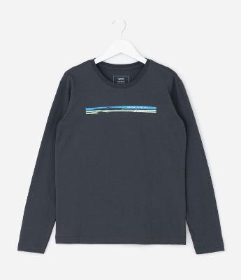 Camiseta Infantil com Estampa Listrada – Tam 5 a 14 Anos