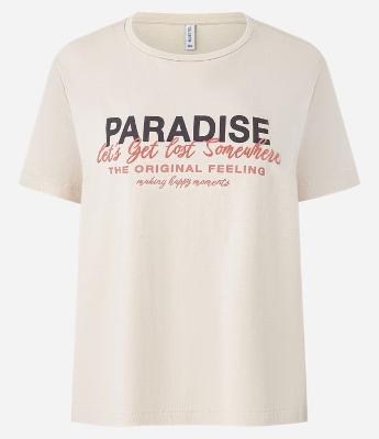 Camiseta em Algodão com Lettering Paradise