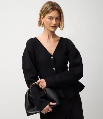 Cardigan em Tricô com Botões e Manga Ampla