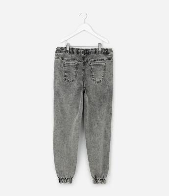 Calça Infantil Jogger em Jeans com Cós Ajustável – Tam 5 a 14 Anos