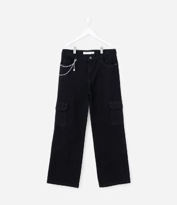 Calça Infantil Cargo em Sarja com Multibolsos – Tam 5 a 14 Anos