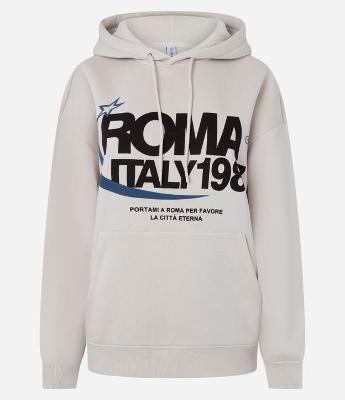 Blusão Moletom com Felpa Oversized e Estampa College