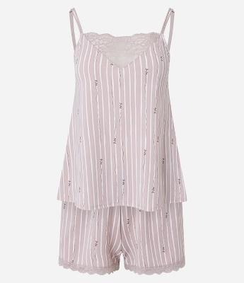 Pijama Short Doll de Alcinha com Estampa de Listras