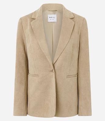 Blazer em Suede com Lapela e Bolsos Laterais