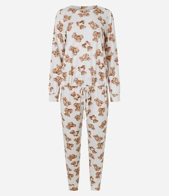 Pijama Longo Peach Touch com Estampa de Ursinhos