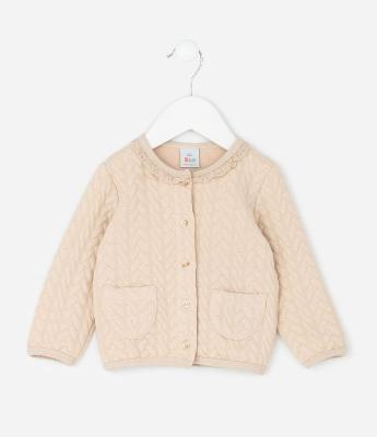 Casaco Infantil em Tricô com Botões Frontais – Tam 0 a 18 Meses