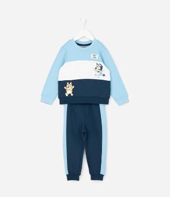Conjunto Infantil com Estampa Bluey em Bloco de Cores – Tam 2 a 6 Anos