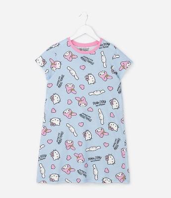 Camisola Infantil com Estampa Hello Kitty e Amigos – Tam 5 a 16 Anos