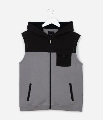 Colete Infantil em Moletom sem Felpa com Capuz – Tam 5 a 14 Anos