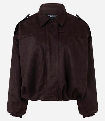 Jaqueta Bomber Suede Com Gola Clássica