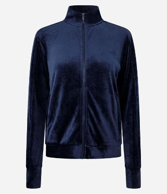 Jaqueta Esportiva Plush com Gola Alta e Fechamento em Zíper