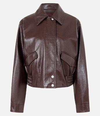 Jaqueta Bomber em PU com Elástico na Barra