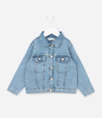 Jaqueta Infantil em Jeans com Bolsos Frontais – Tam 1 a 5/6 Anos