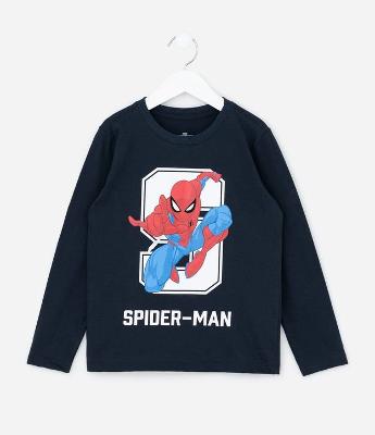 Camiseta Infantil com Estampa Spider-Man – Tam 4 a 12 Anos