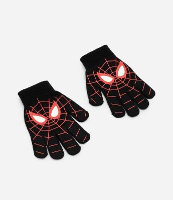 Luva Infantil em Tricô com Estampa Spider-Man – Tam 3/4 a 9/12