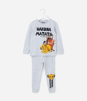 Pijama Infantil Longo com Estampa Rei Leão – Tam 1 a 4 Anos