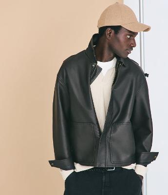 Jaqueta em PU com Efeito Lavado