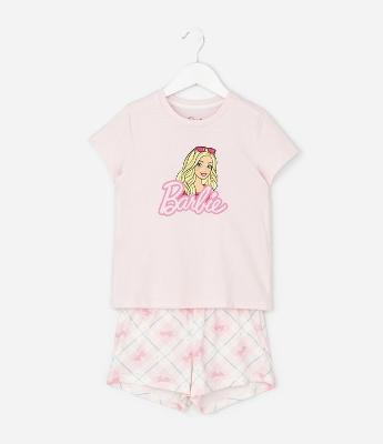 Pijama Infantil com Estampa da Barbie – Tam 5 a 12 Anos