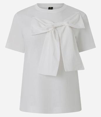 Camiseta Manga Curta em Algodão com Laço Grande