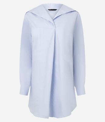 Vestido Curto com Manga Longa e Gola Marinheiro